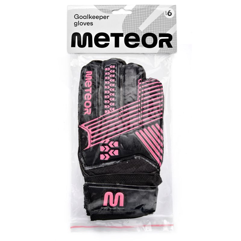 Rękawice bramkarskie Meteor Catch 9 czarny/różowy - obrazek 6