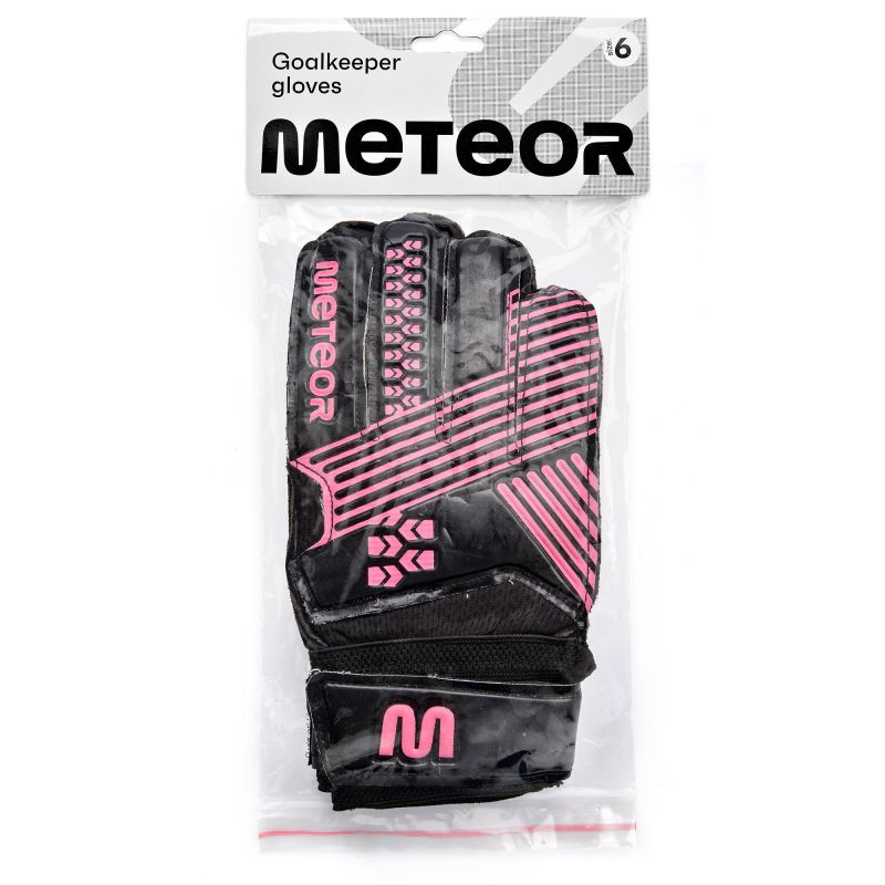 Rękawice bramkarskie Meteor Catch 9 czarny/różowy - obrazek 9