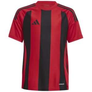 Koszulka dla dzieci adidas Striped 24 czerwono-czarna IW2131