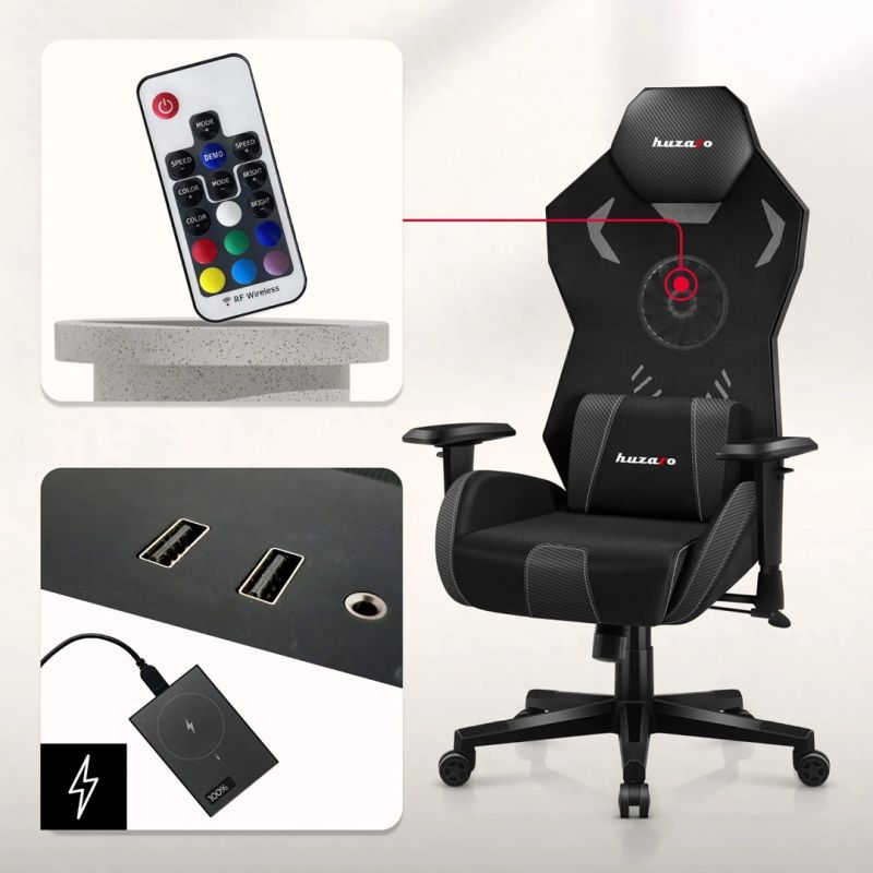 Fotel gamingowy Huzaro Combat 7.6 RGB Black - obrazek 6
