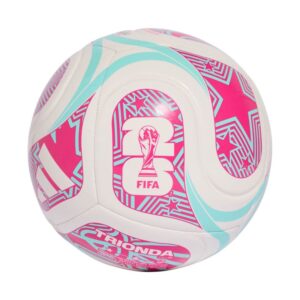 Piłka nożna adidas World Cup 26 Trionda Club biało-różowo-błękitna JD8054